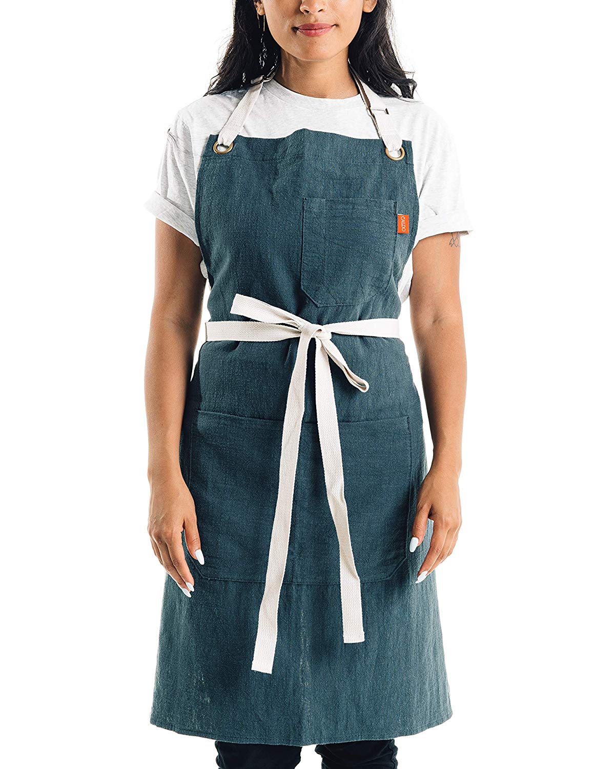 【SARALA】Adjustable linen apron