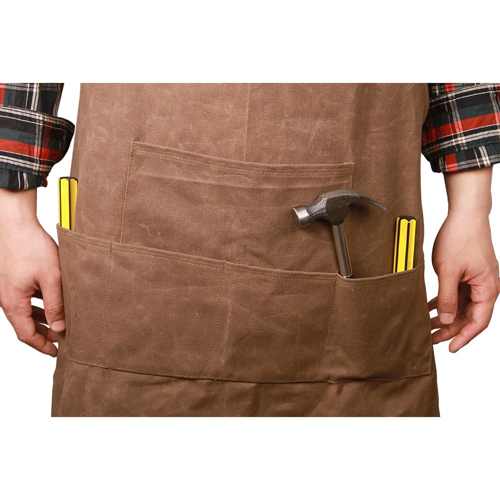 【SARHD】Heavy Duty Waxed Canvas Workman Engineers Carpenter Apron With Waterproof Function