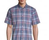 【SARMSS】Men's Short Sleeve Stretch Plaid Shirt