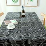 【SARBWCG】Black and White Cubes Geometric Tablecloth