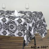【SARBVFD】Black Velvet Flocking Design Taffeta Rectangular Tablecloth