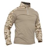 【SARMSMC】Military Style Men's Camo Combat Long Sleeve T-Shirt with Pockets